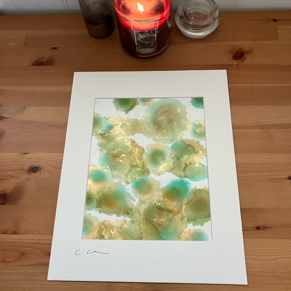 New Original Signed Artwork Alcohol Ink on Paper 124
